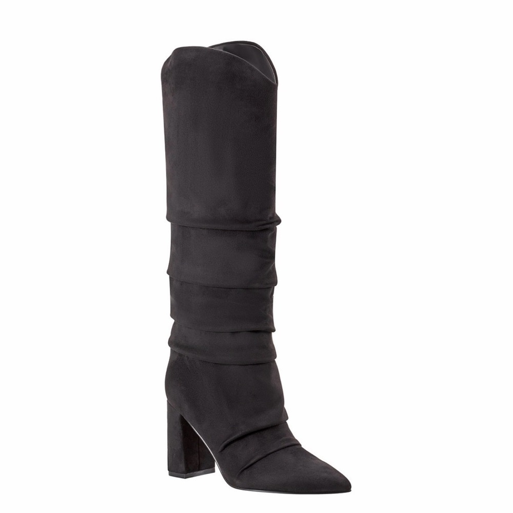 Marc Fisher Pointed Faded Black Knee High Heel Boots Women’s SZ 8 NEW